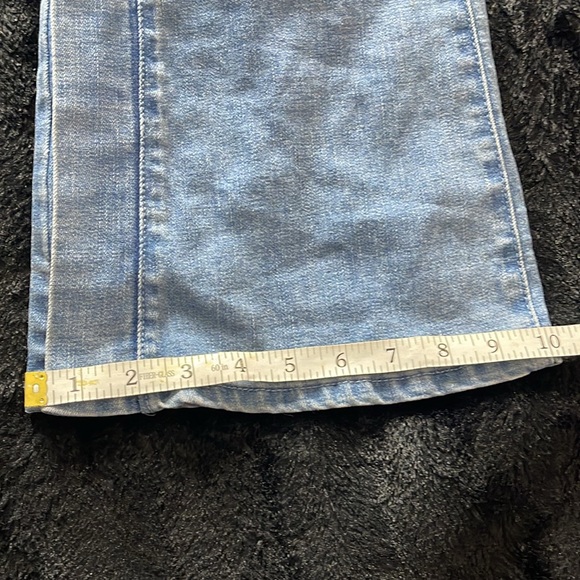 Women’s 24 Blue Jean Flare/Wide Legged Pants Leg Split 5 Pockets Zip/Button Clos - Picture 14 of 14